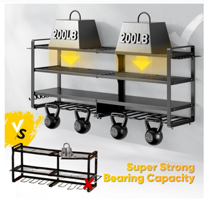 Großer 4-Stufiger Wandmontierter Werkzeug-Organizer aus Metall, Hochbelastbar mit 400 lbs Tragfähigkeit, 8 Halterungen für Akkuschrauber, Modern, für Akkus - Product Image 3