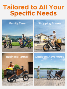 2025 Elektrische Bakfiets <span class=keywords><strong>200Kg</strong></span> Laadvermogen 48V 250W Middenaandrijving Motor 180Km Bereik 20 Inch Elektrische Hybride Fiets Stad Ebike Bici Familie - Product Image 4