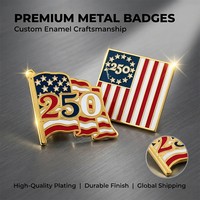 Vente en gros Épingles de revers en émail souple 250e anniversaire des États-Unis, Badges Drapeau américain, Statue de la Liberté, Aigle blanc