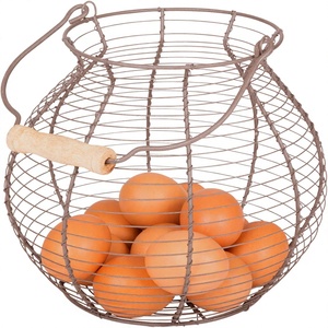 Customized Home Metal <b>Egg</b> Storage Basket Vintage Farmhouse Design <b>Eco</b>-Friendly Multifunction for Carrying Collecting Food - Product Image 4