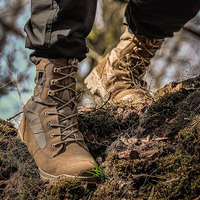Bottes de Randonnée en Plein Air PTG, Bottes Tactiques Homme Style Désert, Antidérapantes, Anti-Perforation, Cuir 1000D, Hautes pour le Combat et la Chasse