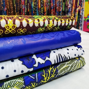 Haute qualité en tissu imprimé cire africaine bon marché brillant 2023 Offre Spéciale 100% Polyester vêtements africains Plaid tissé trame brossé 40s - Product Image 6