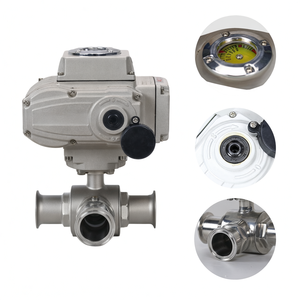 Vanne à bille électrique sanitaire COVNA 2 pouces 4 pouces 3 voies 12V en acier inoxydable avec serrage motorisé - Product Image 6