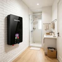 Chauffe-eau électrique instantané 110V/220V, commande tactile, chauffage rapide, unité de douche compacte, pour maison, salle de bain multiple, hôtel