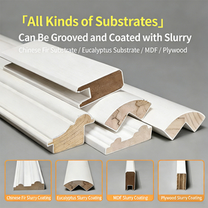 Moulures décoratives en <span class=keywords><strong>bois</strong></span> sur mesure, blanc apprêté, pour corniche, <span class=keywords><strong>plinthe</strong></span>, coin et cadre de porte - Vente en gros - Product Image 4