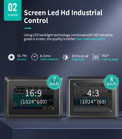 IP65 tahan air 7 "1024*600/8 inci 1024*768 TFT LCD HMI kios Linux/Android/Win Panel sentuh industri PC Monitor industri