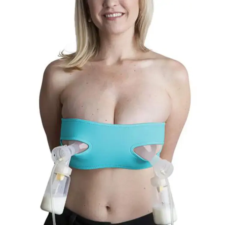 Neoprene Handsfree Strapless bombeamento Bra para mulheres amamentação fácil tamanho ajustável bombeamento Bra