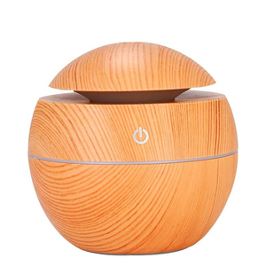 Wholesale 2025 New Arrivals <b>Portable</b> Led Round Wood Grain 130ml Mini Humidifier Purifier Ultrasonic Aroma <b>Diffuser</b> air - Product Image 1