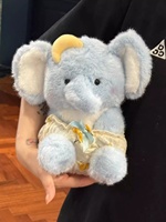 Peluche en flanelle mignonne en forme d'éléphant avec rembourrage en coton PP, poupée confortable pour dormir, cadeau d'anniversaire pour les bébés de 0 à 24 mois