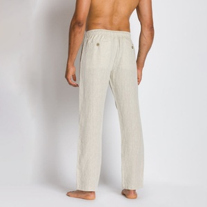 Pantalones de Lino y Algodón 100% para Hombre, Corte Holgado Informal con Cintura Elástica, Tipo Cintura Media, Ligeros, Servicio OEM Disponible - Product Image 2