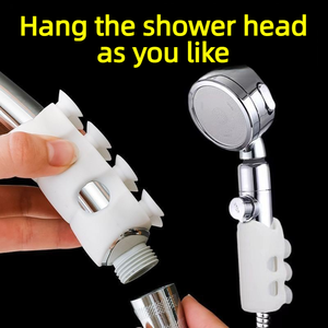 Support mural de douche en silicone réutilisable à ventouse, facile à installer, pour fixation de pomme de douche dans la salle de bain - Product Image 1
