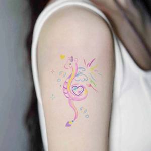 CQ ultimo colorato impermeabile simpatico cartone animato arcobaleno adesivi temporanei per feste bomboniere regali tatuaggio per bambini per bambini - Product Image 2