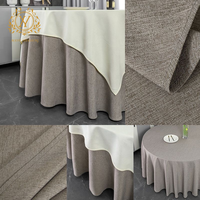 Nappe en lin de haute qualité, couleur unie, luxe, grande nappe ronde pour la décoration de table à manger à la maison, à l'hôtel