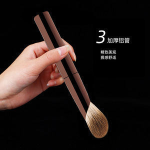 แปรงปัดแก้มขนสัตว์ 40 มม. ด้ามอลูมิเนียม เครื่องมือแต่งหน้าแบบธรรมชาติ - Product Image 3