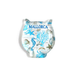 Imán de Refrigerador con Forma de Búho de Cristal Hecho a Mano con Logotipo Personalizado, Recuerdo de Mallorca, España, Regalo Promocional Ecológico - Product Image 1