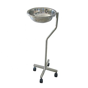 รถเข็นแพทย์คุณภาพดีพร้อมอ่างล้างมือเดี่ยวแบบตั้งพื้น ทำจากสแตนเลส - Product Image 1