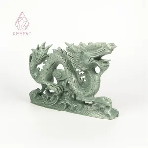 Sculpture de dragon de jade Xiuyan naturel de haute qualité en vrac de cristal pour la décoration de la maison