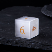 Dés à Jouer D&D Faits Main en Pierre Naturelle Œil de Chat Rose Luxueux et Magnifique, 1 Pièce, Cube Polyédrique à Bords Tranchants pour RPG Dungeons & Dragons
