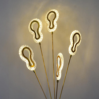 Lampe sur pied LED à 5 têtes en forme d'anneau doré, éclairage d'ambiance pour allée de mariage, événements, banquets et décoration de scène