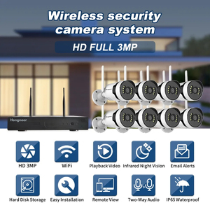 Système de caméra de <span class=keywords><strong>surveillance</strong></span> vidéo domestique 8 canaux avec vision nocturne infrarouge, <span class=keywords><strong>kit</strong></span> CCTV sans fil Full HD 3MP, caméra de sécurité sans fil - Product Image 3