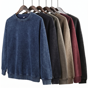 ผู้ผลิต OEM เสื้อสเวตเชิ้ตแบบเรียบ น้ำหนักมาก ทรงหลวม ไหล่ตก คอกลม รุ่น TKAN6687 - Product Image 1