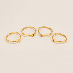 ใหม่ Boho สวยสง่าสายเพทายขนาดเล็กที่มีสีสันแหวน dazan AW 2025ร้อน18K PVD ชุบทองสแตนเลสเครื่องประดับสุภาพสตรี - Product Image 5