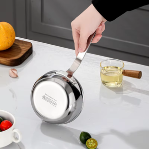316 Stainless Steel Uncoated Stainless Steel Mini Frying <b>Pan</b>, Household Flat <b>Skillet</b> for Hot Oil Splashing & Pouring, Export - Product Image 6