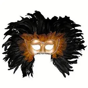 party Forum Elaborate Luxury Craft Handmade Plastic Custom Dyed Carnival Venetian Feather Mask