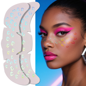 Adesivo per Trucco Viso Olografico Argento Impermeabile Personalizzabile con Materiale in Carta, Tatuaggio Temporaneo per Donne - Product Image 3
