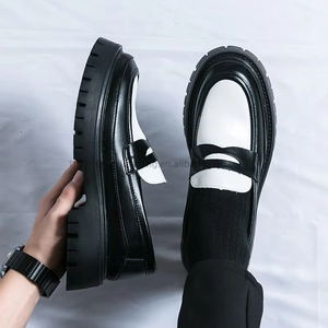 New Men's Low-Top Thick-Soled <b>Height</b>-<b>Increasing</b> Leather <b>Shoes</b> Korean Style Contrasting Color Tassel Fashion Young Men's <b>Shoes</b> - Product Image 1