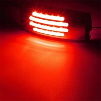 Nouveau Feu de Positionnement Rectangulaire LED Hongjin 6'' (22 LED) en ABS, Clignotant, Ambre/Rouge, Chromé, 12V/24V, 1000LM