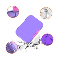 Boîte à lunch Bento réutilisable en plastique sans BPA, imprimé dessin animé, 4 compartiments, à un seul niveau, anti-fuite, pour filles et enfants