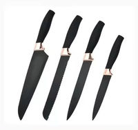 Le nouvel ensemble de 3 couteaux de cuisine durables de notre fabricant avec manche noir estampé, y compris un couteau de chef du Guangdong