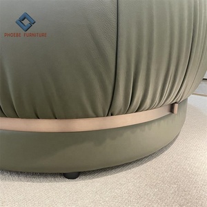 Nuevo Sofá Semicircular de Alta Gama con Tapicería Plegable y Banda Metálica Trasera, Muebles de Villa - Product Image 5