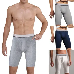 Esportes running Roupa interior dos homens anti-desgaste Quinto boxer calças Modal respirável longo mens boxers roupa interior dos homens