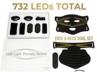 Masque facial LED en silicone souple, thérapie par la lumière, appareil de beauté portable avec contrôleur et protection des yeux