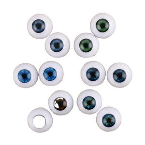 Yeux de poupée DIY pour accessoires de fabrication de poupées ours, 1 paire d'yeux de poupée en plastique 20/22/24 mm, yeux réalistes demi-ronds à dos creux - Product Image 5