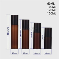 Flacon pulvérisateur en ambre givré, 30 ml, avec pompe à brouillard fin, pour voyage