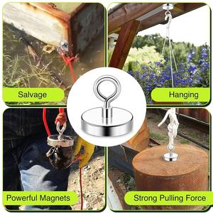 D60mm หม้อแม่เหล็ก350lbs ซูเปอร์คุณภาพสูง N52แม่เหล็กตกปลานีโอดิเมียม Magmet ตกปลา - Product Image 6