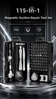 Ensemble d'outils de tournevis manuel multifonction 115-en-1 personnalisé pour la réparation de téléphones portables, d'ordinateurs et d'instruments de précision