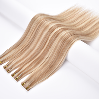 Extensions de cheveux Remy à trame simple de qualité supérieure, super double drawn, en cheveux humains européens, avec bandes adhésives, personnalisables avec votre logo
