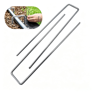 Estacas de jardín galvanizadas en forma de U, clavos para suelo, clavijas para césped, púas de sujeción para jardín, herramientas de jardinería - Product Image 1