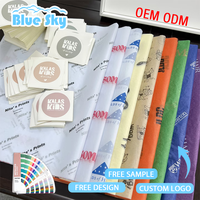 Logo personnalisé couleur rose 17g cadeau/vêtements/bouquet emballage de tissu avec papier autocollant boîte d'emballage cadeau papier de soie