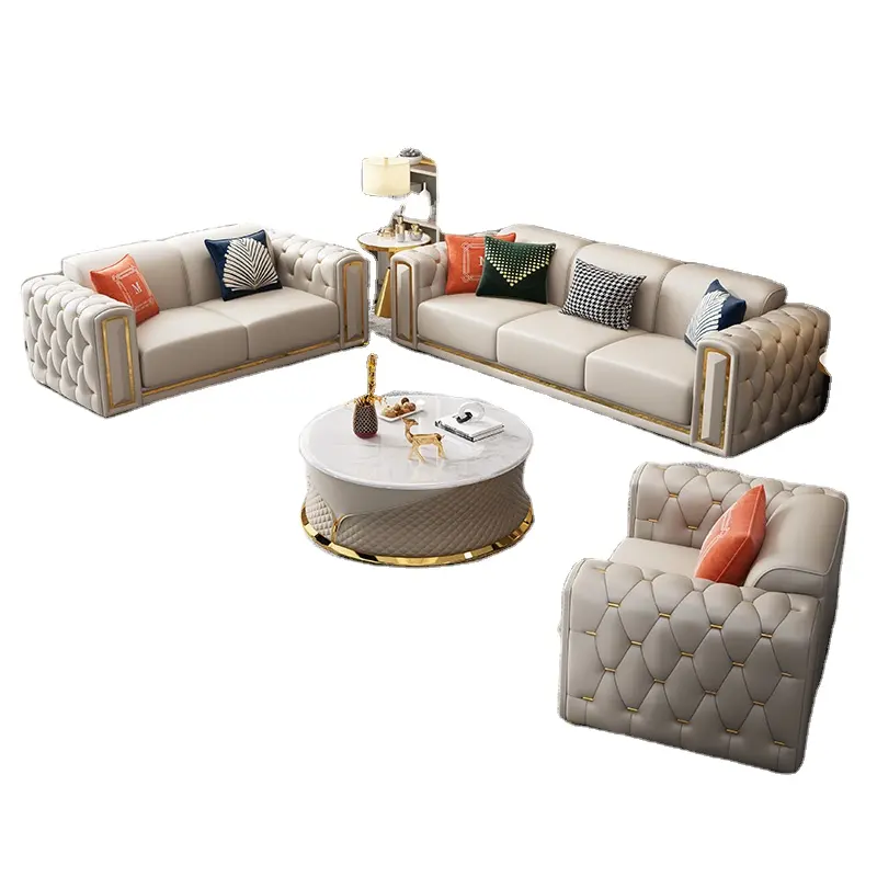 Phật sơn đồ nội thất ý Thiết kế sang trọng hiện đại sofa cắt Set đồ nội thất phòng khách