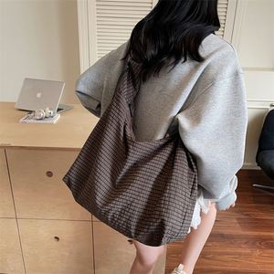Sac à bandoulière portable en nylon couleur unie style coréen pour femme, sac à main quotidien, sac de voyage, sac fourre-tout pour le week-end, été automne - Product Image 4