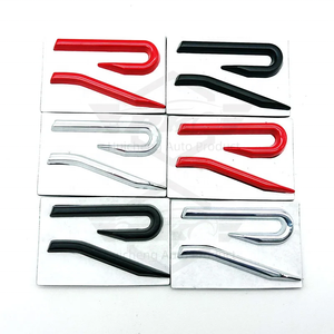 ตราสัญลักษณ์3D แข่งรถโลหะ R สไตล์ใหม่สติกเกอร์ติดกระจังหน้ารถด้านหลังท้ายรถสำหรับ <span class=keywords><strong>Volkswagen</strong></span> VW Golf 8 MK8 R line <span class=keywords><strong>GTI</strong></span> - Product Image 4