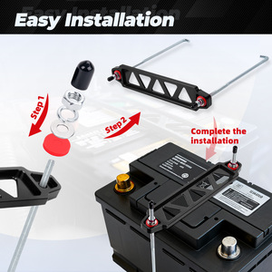 Aluminum Alloy Battery Mounting <b>Bracket</b> 5-Hole Triangular Design With Hooks And Silicone Pads For Car Modification - Product Image 3