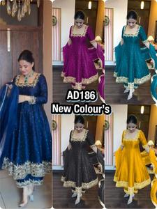 ชุดผ้าไหม Anarkali ชุดปาร์ตี้ dupatta and pent Palazzo สำหรับส่งออกจากอินเดีย - Product Image 6