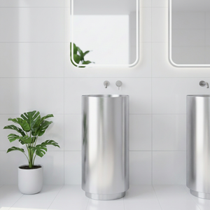 Lavabo Moderno HONGDEC a Colonna in <span class=keywords><strong>Acciaio</strong></span> Inox 304 Spazzolato per <span class=keywords><strong>Bagno</strong></span> - Product Image 1