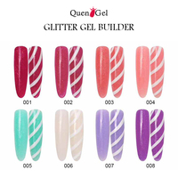 Gel constructeur pour ongles Quengel, couleurs personnalisées, gel dur, extensions à faire tremper, gel pour ongles 15 ml, pot, paillettes, gel UV pour ongles, salon